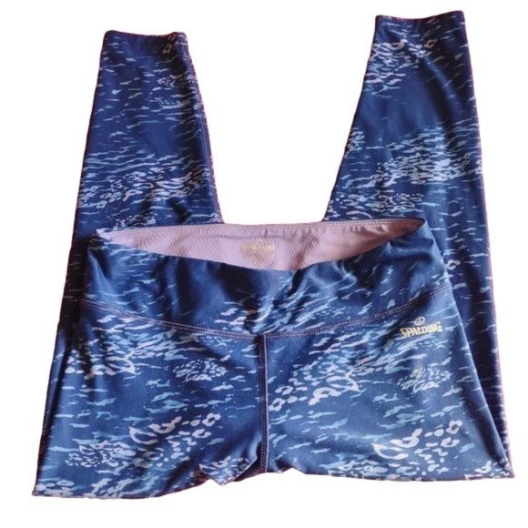 Spalding Pants - SPALDING Speed Dri Blue Purple Capri Workout Athleisure Leggings Womens Size S